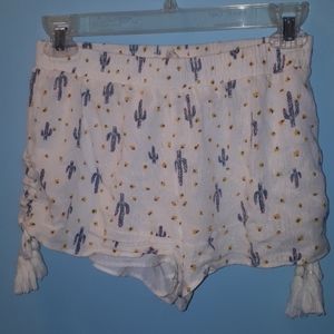 Forever 21 White Cactus Shorts